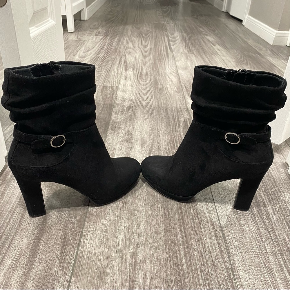 Black Impo High Heeled Buckle Boots 7.5M